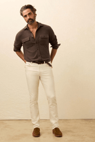 Shirts & Tops - Faherty Brand - Legend Sweater Shirt in Valley Brown Twill - Archery Close