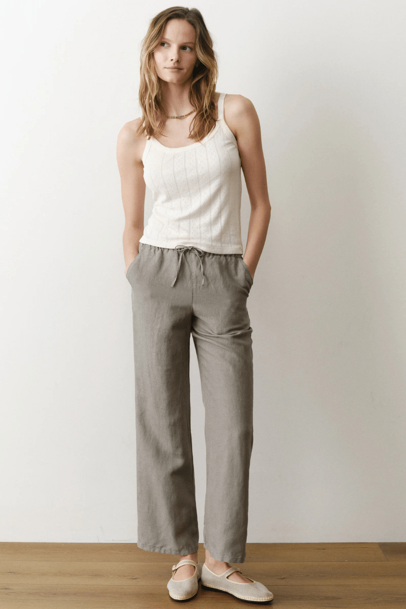 Tank Top - Marine Layer - Lexi Pointelle Cami in Antique White - Archery Close