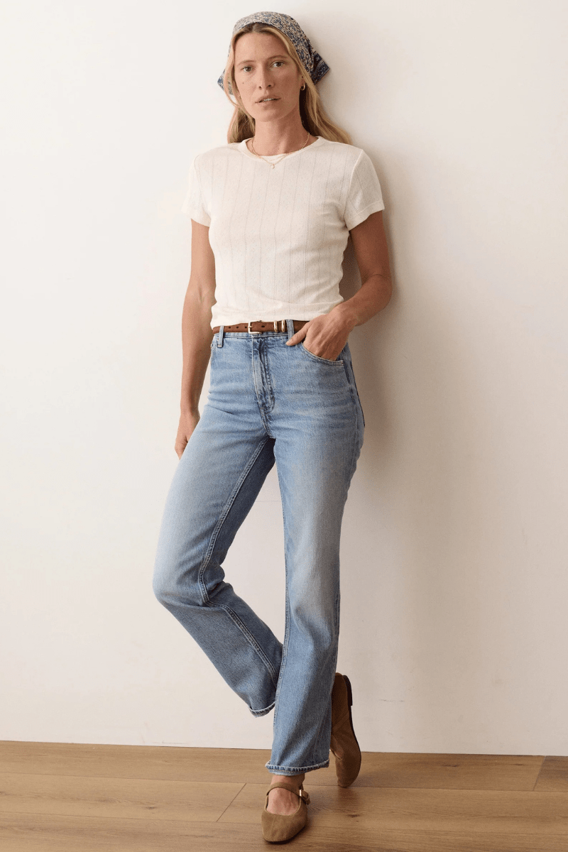 Shirts & Tops - Marine Layer - Lexi Pointelle Tee - Archery Close