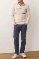 Sweater - Marine Layer - Liam Long Sleeve Sweater Polo - Archery Close