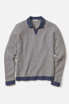 Sweater - Marine Layer - Liam Long Sleeve Sweater Polo - Archery Close