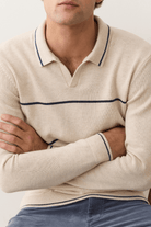 Sweater - Marine Layer - Liam Long Sleeve Sweater Polo - Archery Close