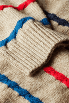 Sweater - Paul Smith - Light Tan Striped Knitted Polo Shirt - Archery Close