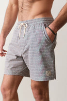 Marine Layer Lined Sport & Swim Short 6" - Green Matchstick Print