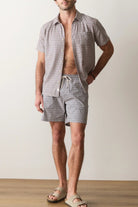 Marine Layer Lined Sport & Swim Short 6" - Green Matchstick Print