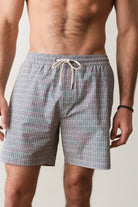 Marine Layer Lined Sport & Swim Short 6" - Green Matchstick Print