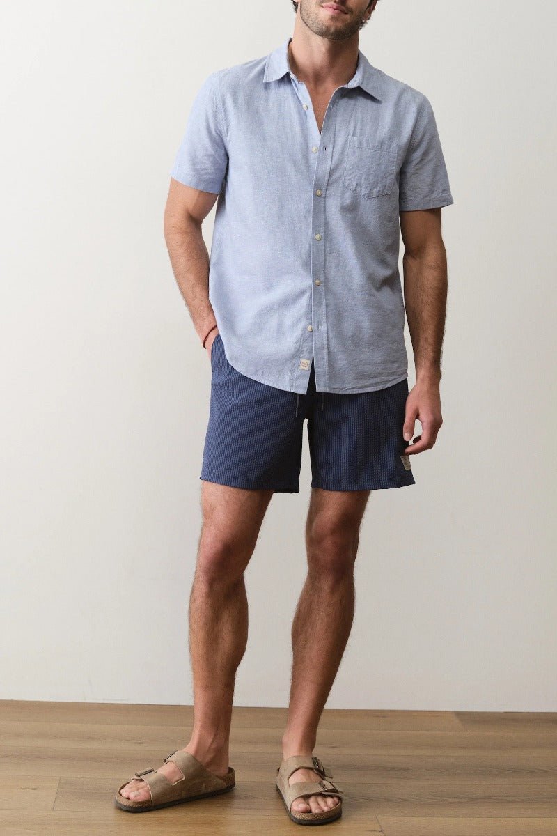 Marine Layer Lined Sport & Swim Short - Navy/Blu Stripe