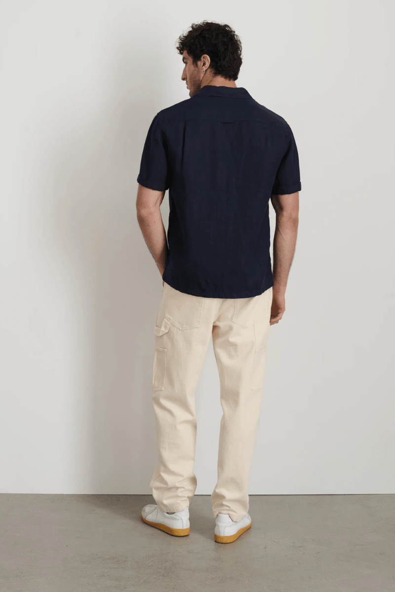 Shirts & Tops - Alex Mill - Linen Camp Shirt in Dark Navy - Archery Close