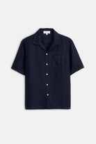 Shirts & Tops - Alex Mill - Linen Camp Shirt in Dark Navy - Archery Close