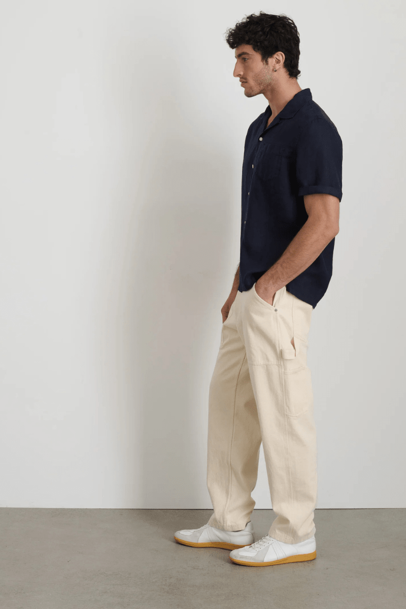 Shirts & Tops - Alex Mill - Linen Camp Shirt in Dark Navy - Archery Close