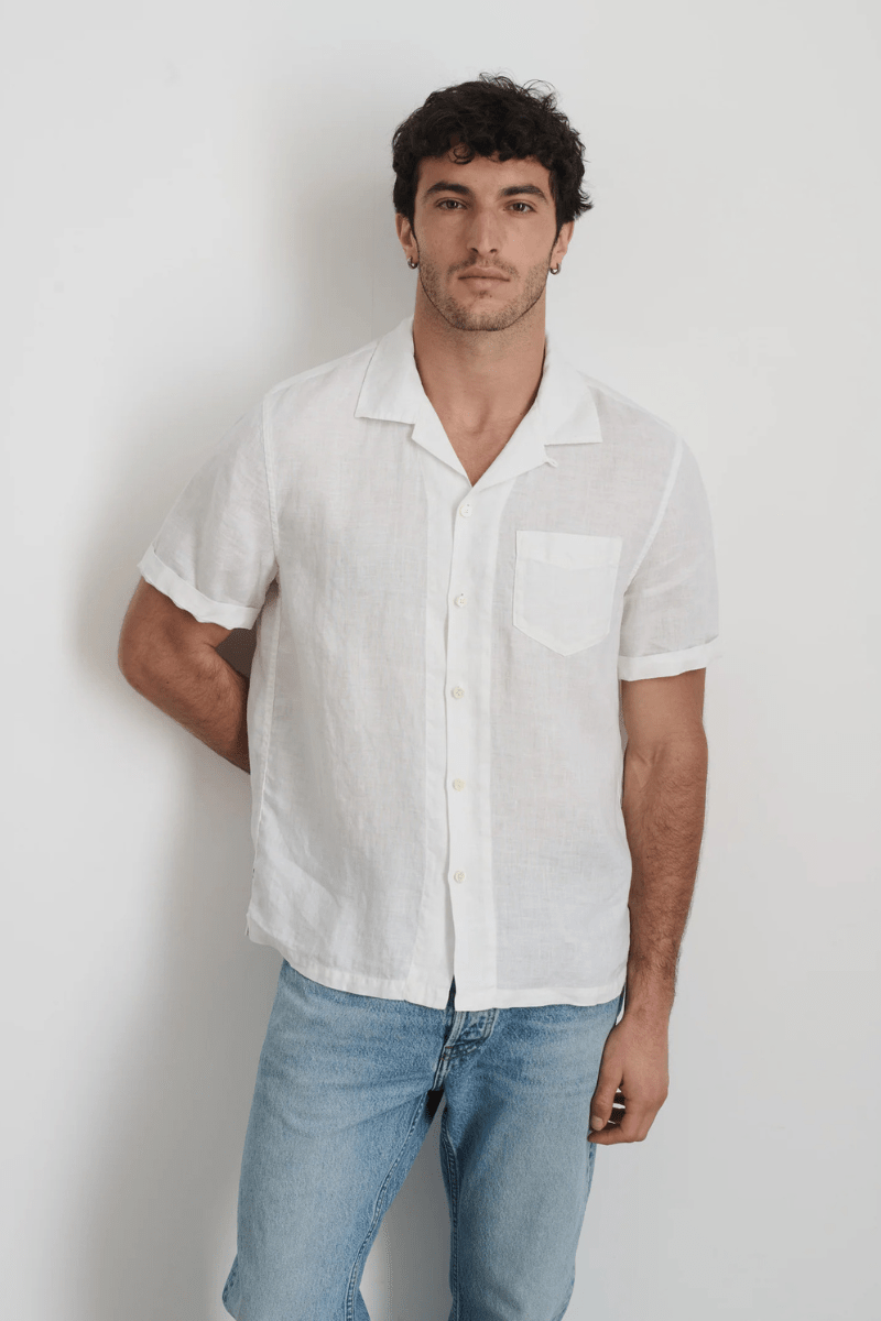 Shirts & Tops - Alex Mill - Linen Camp Shirt in White - Archery Close