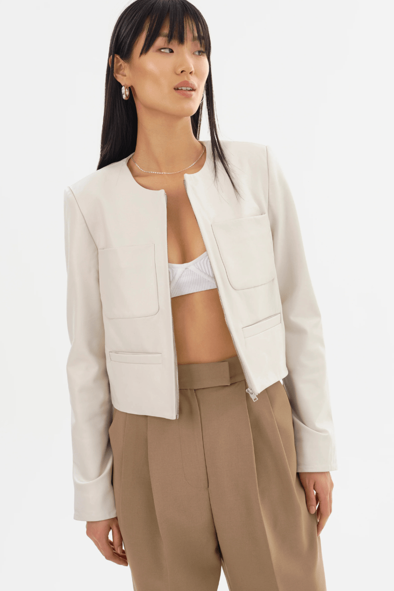 Outerwear - Lamarque - Linette Jacket in Whisper White - Archery Close
