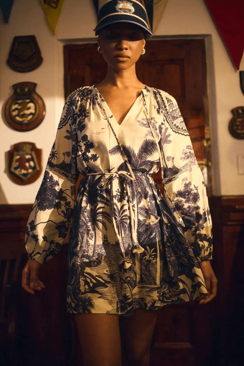 Dresses - Hunter Bell - Lisette Dress in Bermuda Toile - Archery Close