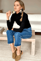 Shirts & Tops - Emerson Fry - Little Turtleneck in Black Organic - Archery Close