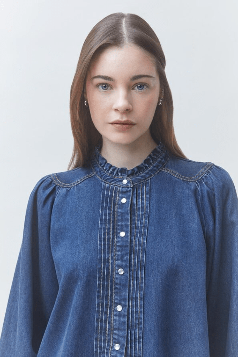 Shirts & Tops - Suncoo Paris - Lizzy Denim Blouse - Archery Close