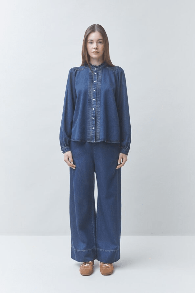 Shirts & Tops - Suncoo Paris - Lizzy Denim Blouse - Archery Close