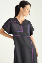 Dresses - Cotelac - Long Graphic Dress - Archery Close