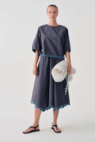 Skirts - Beatrice B - Long Skirt with Embroidered Hem - Archery Close