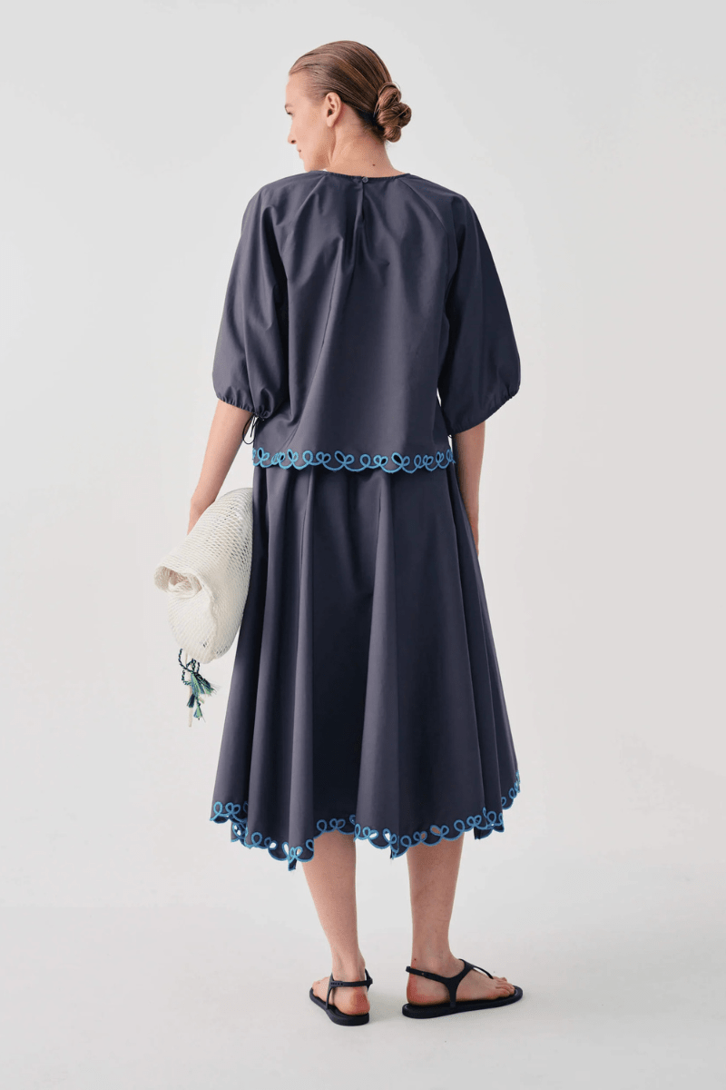 Skirts - Beatrice B - Long Skirt with Embroidered Hem - Archery Close