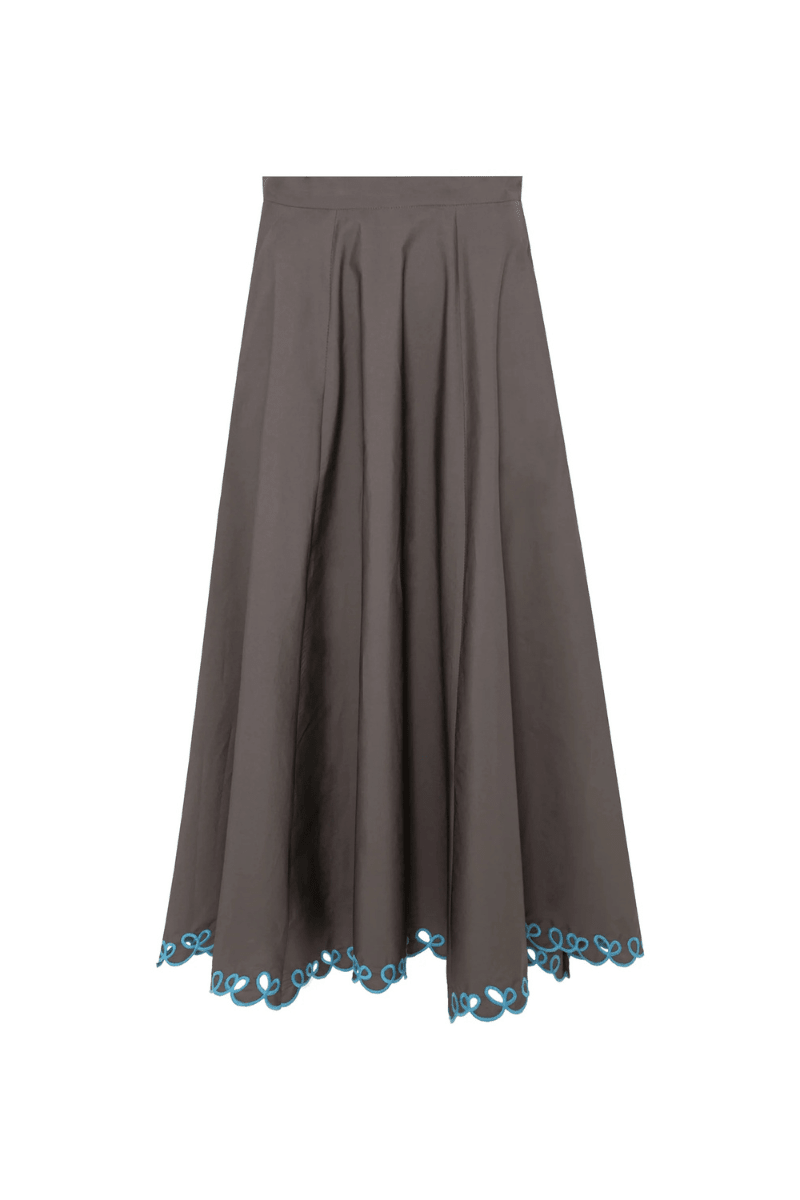 Skirts - Beatrice B - Long Skirt with Embroidered Hem - Archery Close