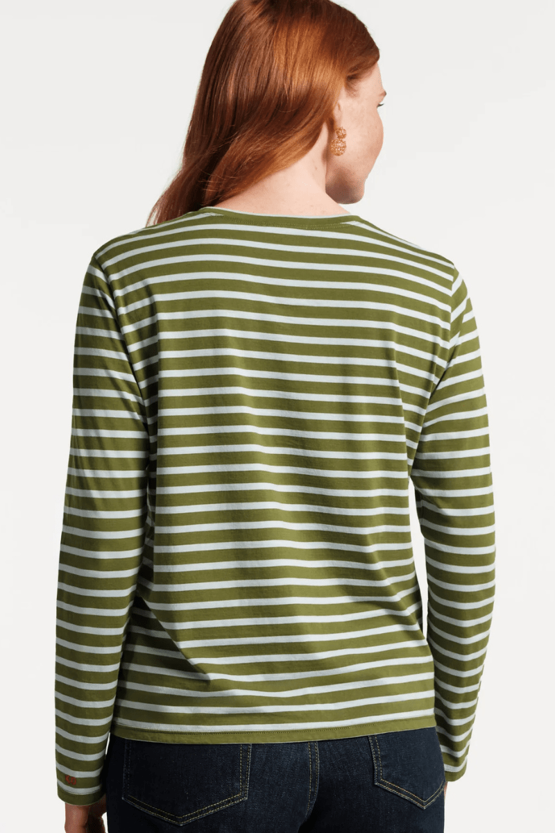 Shirts & Tops - Frances Valentine - Long Sleeve Striped Tee Shirt - Archery Close