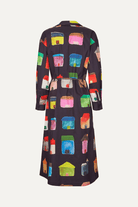 Dresses - Stine Goya - Longsleeve Workwear Dress in Refugios - Archery Close