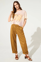 Shirts & Tops - Cotelac - Loose - Fitting Pleated Printed T-Shirt - Archery Close