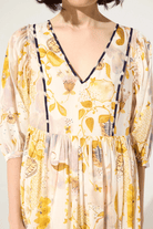 Dresses - Cotelac - Loose Fitting Printed Dress - Archery Close
