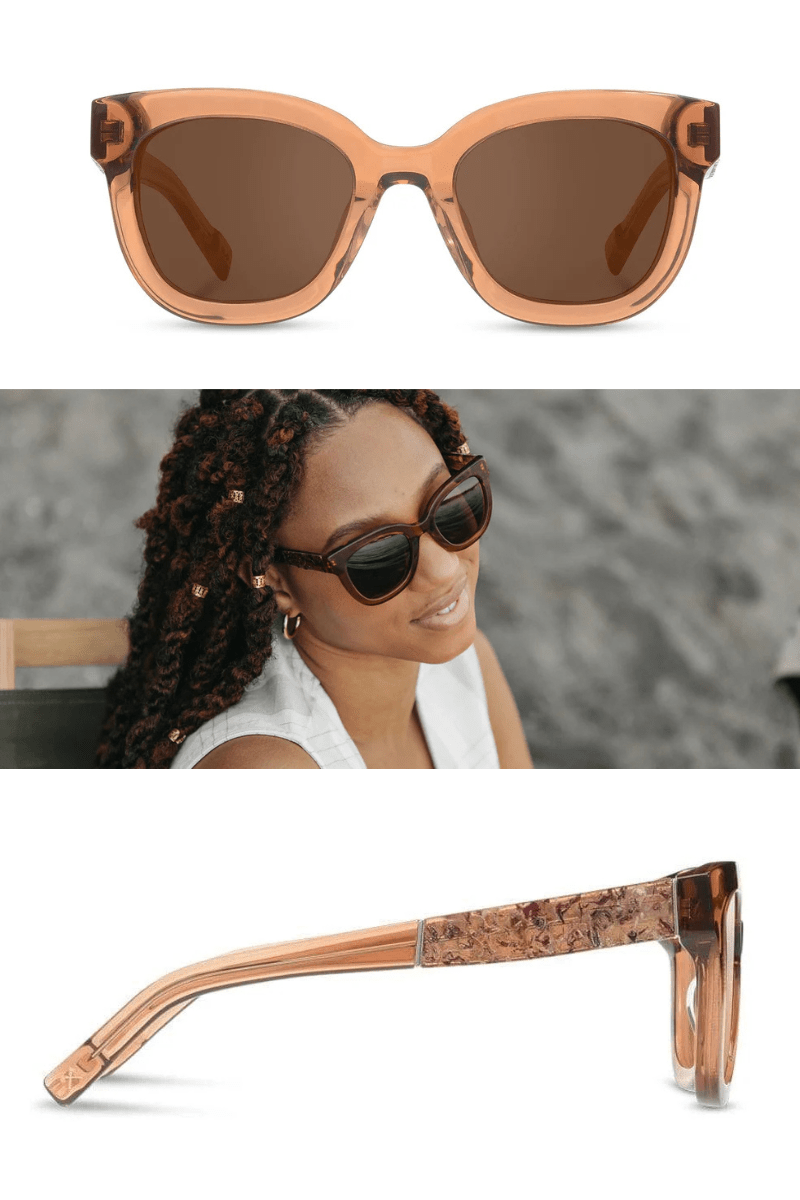 Sunglasses - Shwood Eyewear - Lorane Sunglasses - Copper/Rose Flower - Archery Close