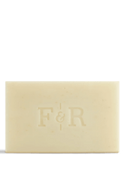 Bar of soap with 'F&R' branding on a white background