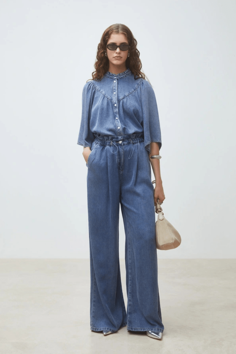 Shirts & Tops - Suncoo Paris - Louise Denim Blouse - Archery Close