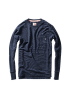 Navy long-sleeve shirt with a pocket on a white background