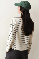 Shirts & Tops - Marine Layer - Luxe Sueded Mariner Tee in Black Stripe - Archery Close