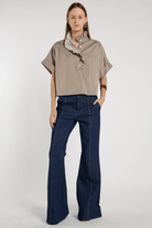 Shirts & Tops - Christy Lynn - Mabel Top in Chocolate Stripe - Archery Close