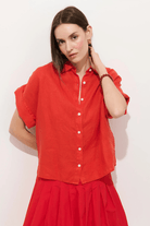 Shirts & Tops - Alex Mill - Maddie Blouse in Linen - Chili - Archery Close