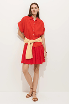 Shirts & Tops - Alex Mill - Maddie Blouse in Linen - Chili - Archery Close