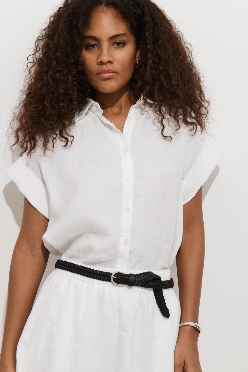 Shirts & Tops - Alex Mill - Maddie Blouse in Linen - White - Archery Close