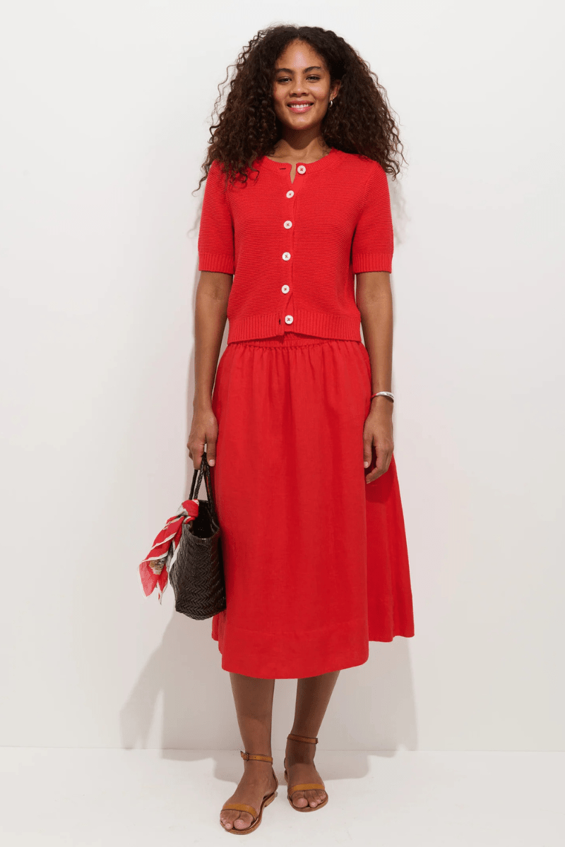 Skirts - Alex Mill - Maddie Skirt in Linen - Chili - Archery Close