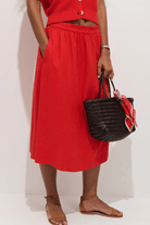 Skirts - Alex Mill - Maddie Skirt in Linen - Chili - Archery Close