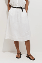 Skirts - Alex Mill - Maddie Skirt in Linen - White - Archery Close