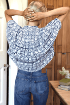 Shirts & Tops - Emerson Fry - Mandarin Collar Top in Etoile Vine Indigo - Archery Close