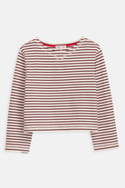 Shirts & Tops - Alex Mill - Marseille Boatneck Crew in Off White/Burgundy - Archery Close