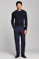 Billy Reid Martin Mini Waffle Crew - Carbon Blue