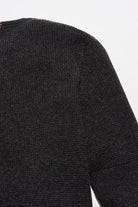 Billy Reid Martin Mini Waffle Crew - Charcoal Heather