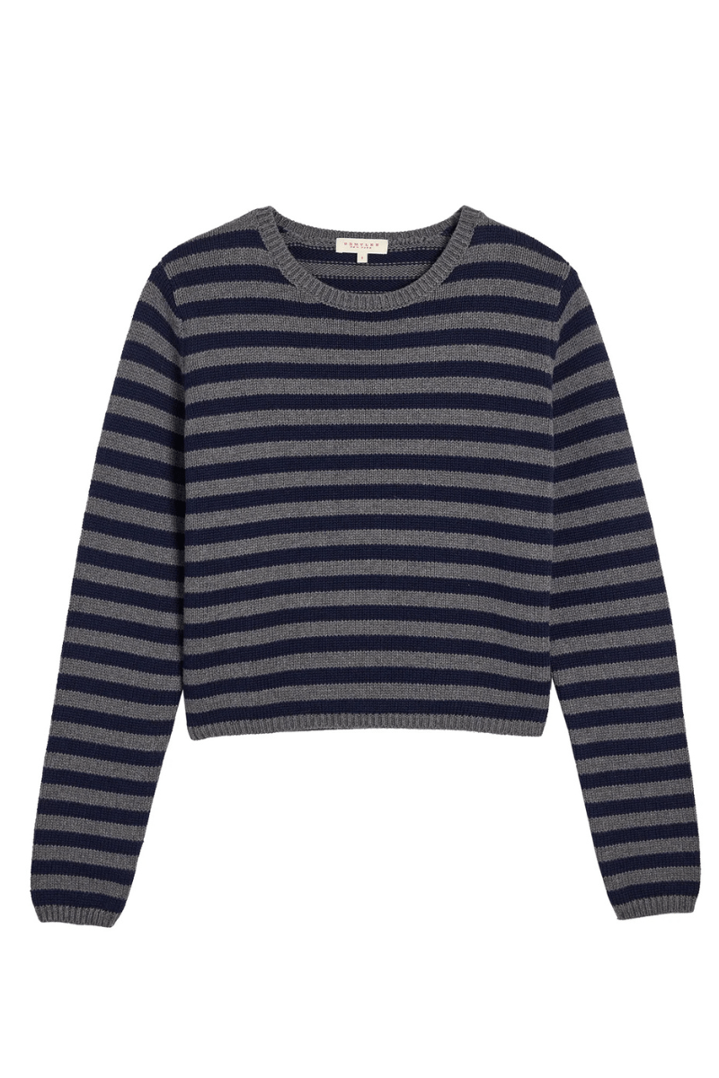 Sweater - DemyLee - Melina Stripe Cotton Cashmere Sweater - Archery Close