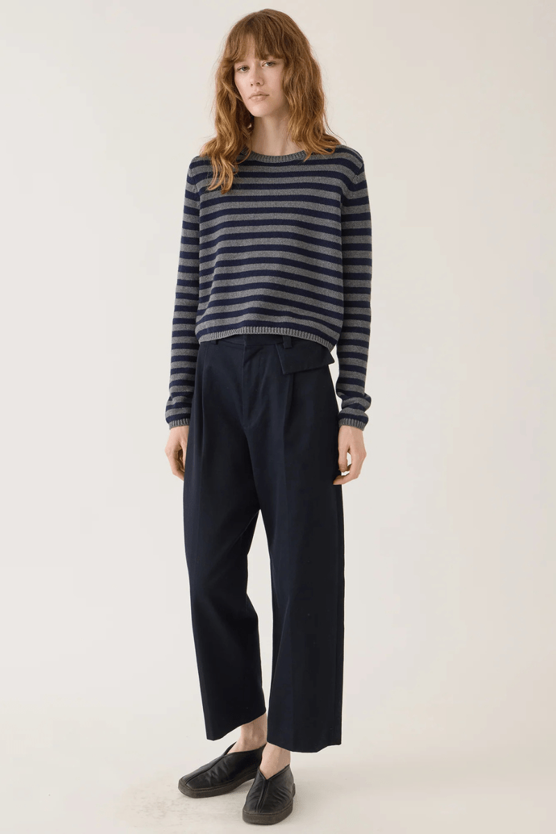 Sweater - DemyLee - Melina Stripe Cotton Cashmere Sweater - Archery Close