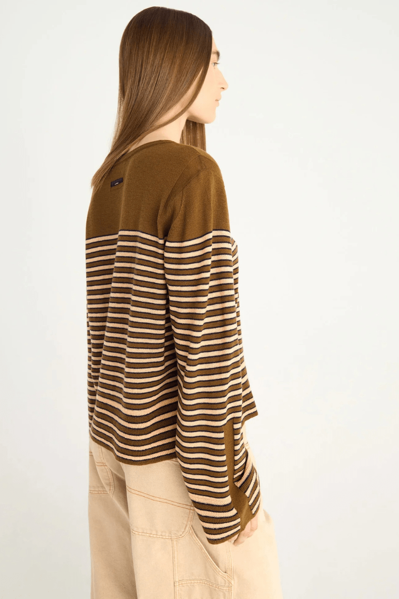 Sweater - Cotelac - Merino Wool Sailor Top - Archery Close