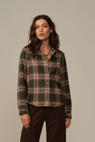 Shirts & Tops - Road to Nowhere Clothing - Mila Flannel in Wine Plaid - Archery Close