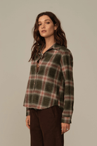 Shirts & Tops - Road to Nowhere Clothing - Mila Flannel in Wine Plaid - Archery Close