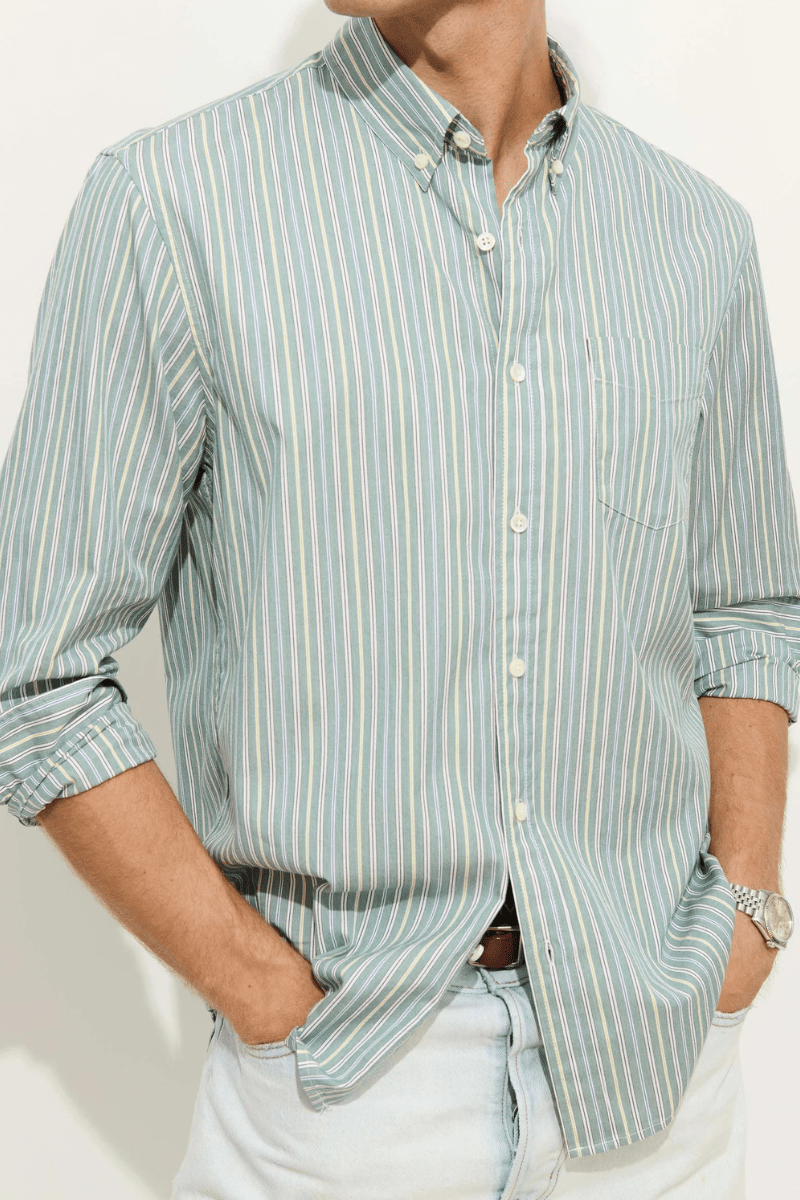 Shirts & Tops - Alex Mill - Mill Striped Shirt In Cotton Poplin - Archery Close
